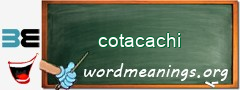 WordMeaning blackboard for cotacachi